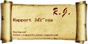 Rapport Józsa névjegykártya